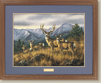 Crossing The Ridge - Mule Deer by Rosemary Millette